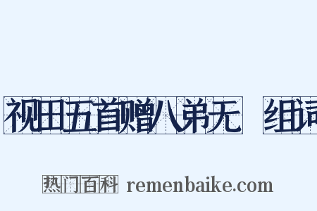 视田五首赠八弟无斁组词是什么意思的图片